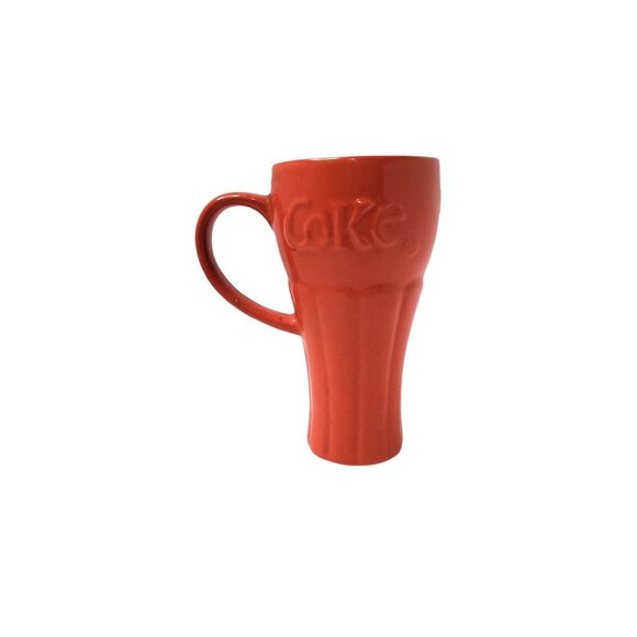 vintage 1999 coca- cola gibson stoneware travel cup in coral 12 oz - Picture 2 of 3